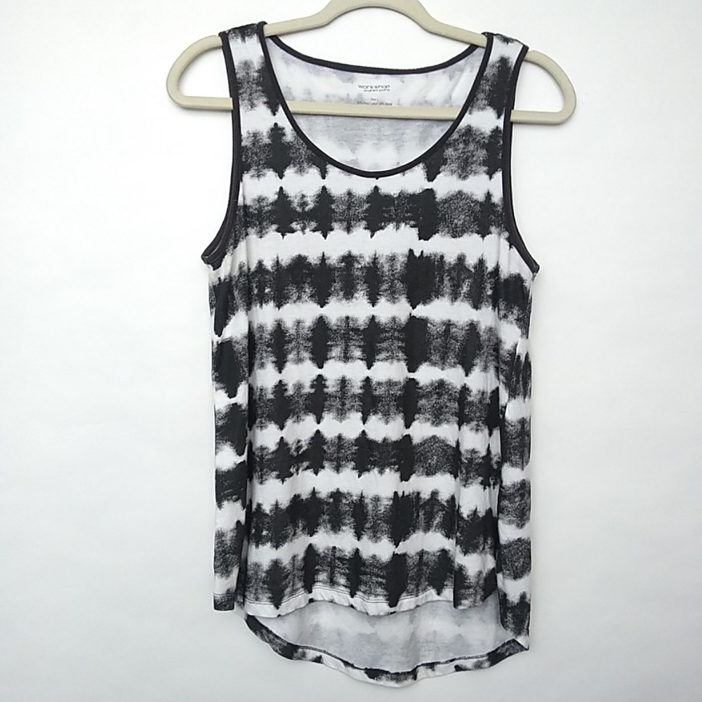 Andrea Jovine Black and White tye-dye tanktop